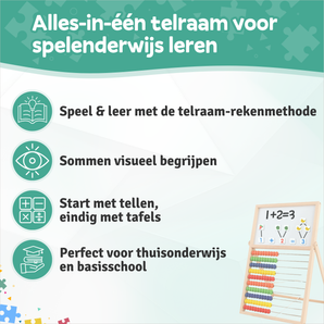 Holz-Zählrahmen mit 10 Rechenlektionen